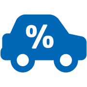 Car and percent icon