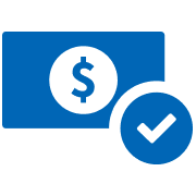 Dollar and checkmark