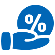 Percent sign in hand
